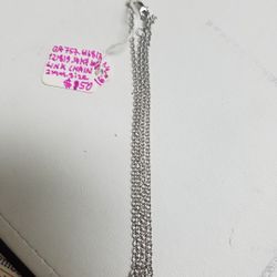 14k White Gold Designer Lrink Chain 2mm In Size 16" In Length 