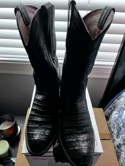 Tecovas Black Caiman Boots $300