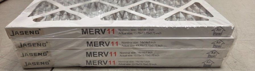 JASENG 14x14x1 MERV 11 Furnace HVAC Air Filters 4 Pack #1409B UP2