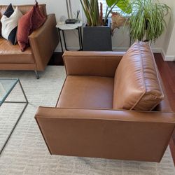 West Elm - Axel Leather Chair, Like New