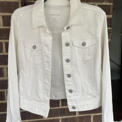  Celebrity pink White Denim Jacket 