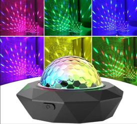 HSL Rechargeable Disco Ball Lights, Mini RGB Party Lights Sound Activated, Strobe Stage Light