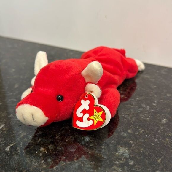 TY Beanie Baby "Snort" the Red Bull. All tags in place. Vintage dated 1995.