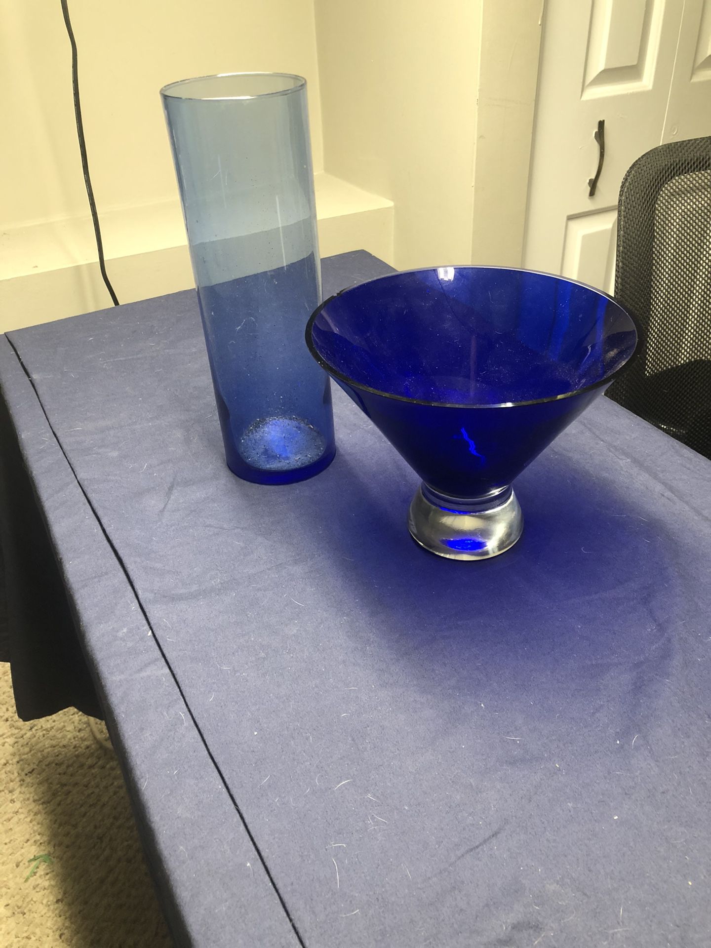 Blue Glass vase / Martini Bowl