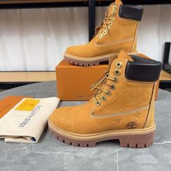 Men’s Wheat Work Boots – Stylish Lace-Up – Designer Inspired