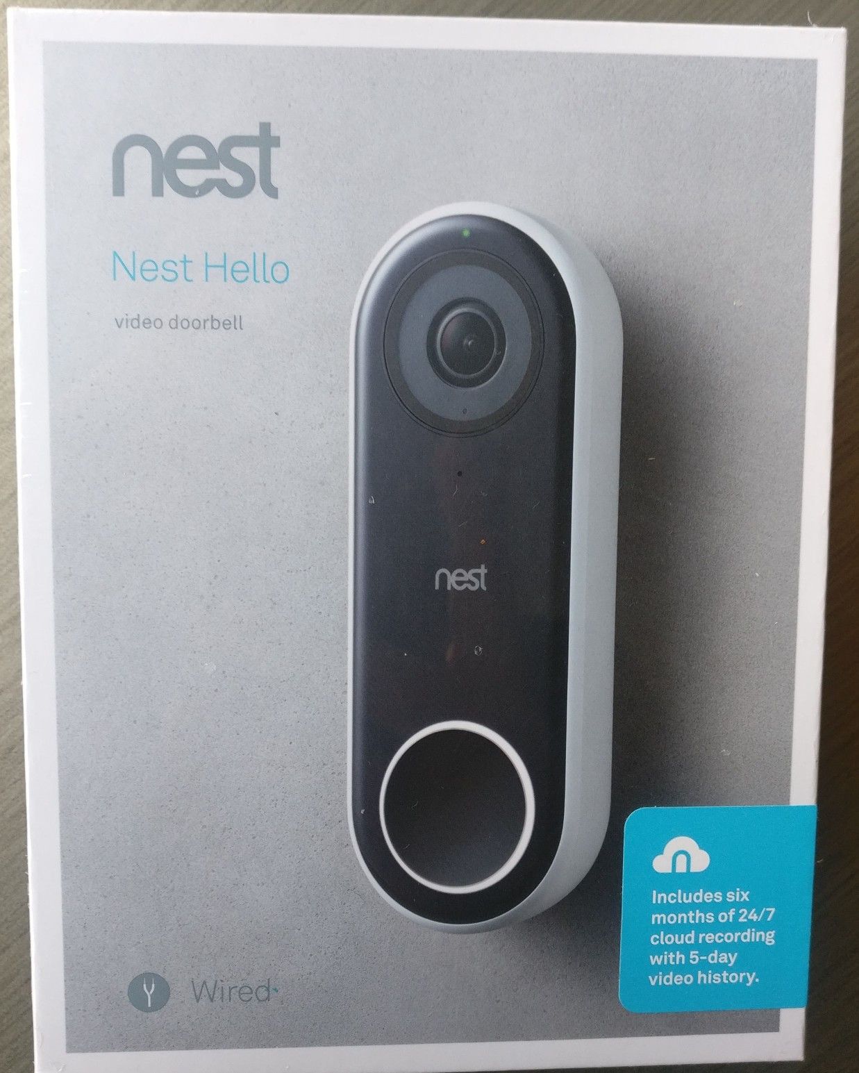 Google Nest Hello Video Doorbell with 6 Months Nest Aware Subscription