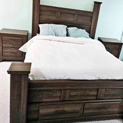 OM• $38 Initial • Brand New//Juararo Queen Panel Bed, Dresser, Mirror and Nightstand