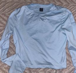 SHEIN Baby Blue Long Sleeve Top