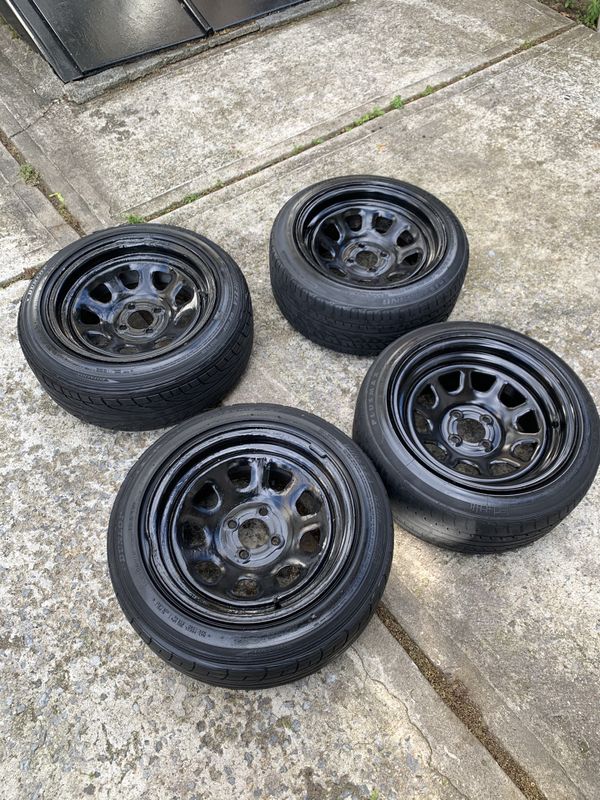 Diamond Racing Steelies 4x100 15” wheels rims tires for Sale in Queens