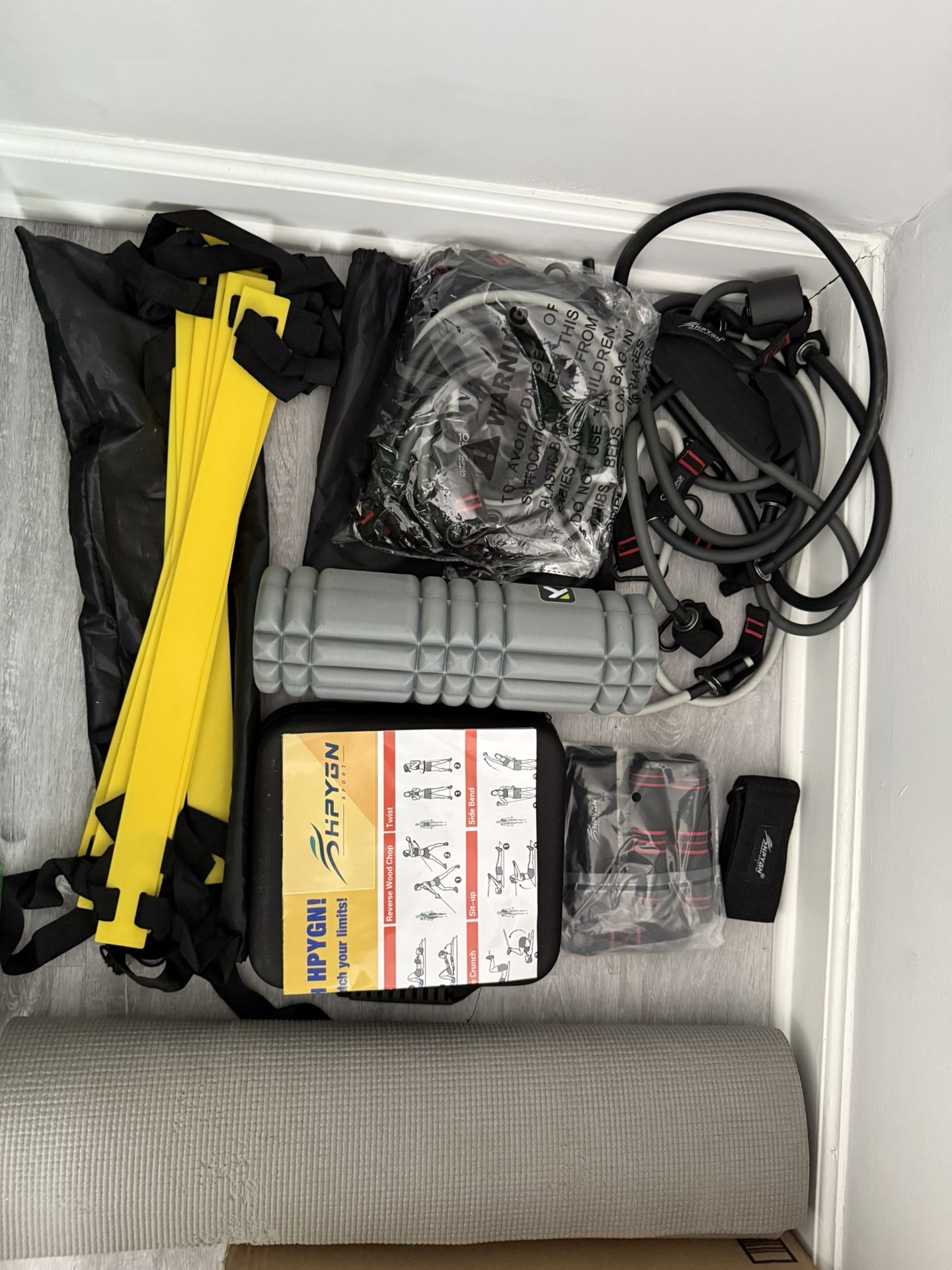 Various workout equipment
