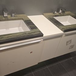 Ikea floating bathroom cabinet 60 inch with custom top