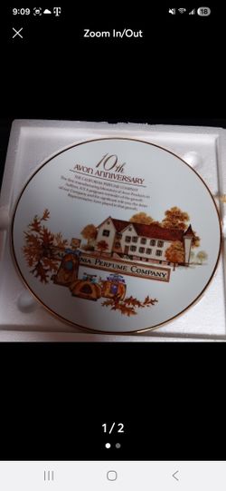 Avon 10th Anniversary California Perfume Company Commemorative Gold Lined Plate