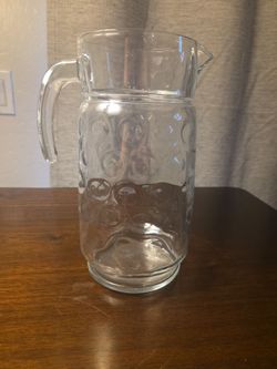 Clear Glass Pitcher with Bubble Texture