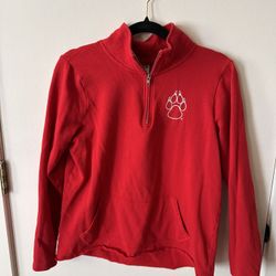 Victoria's Secret Red Lobo Quarter-Zip Sweatshirt XS