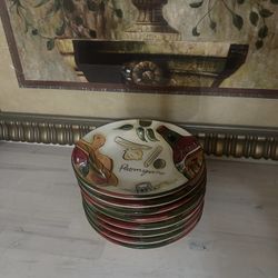 Set Of 8 Plates 