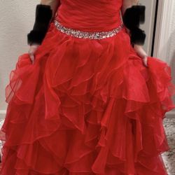 Red Quince or Prom Dress