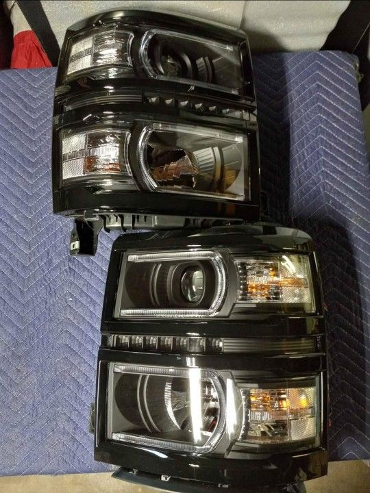 14-15 CHEVY SILVERADO 1500 LED HEADLIGHTS FAROS CALAVERAS MICAS LUCES