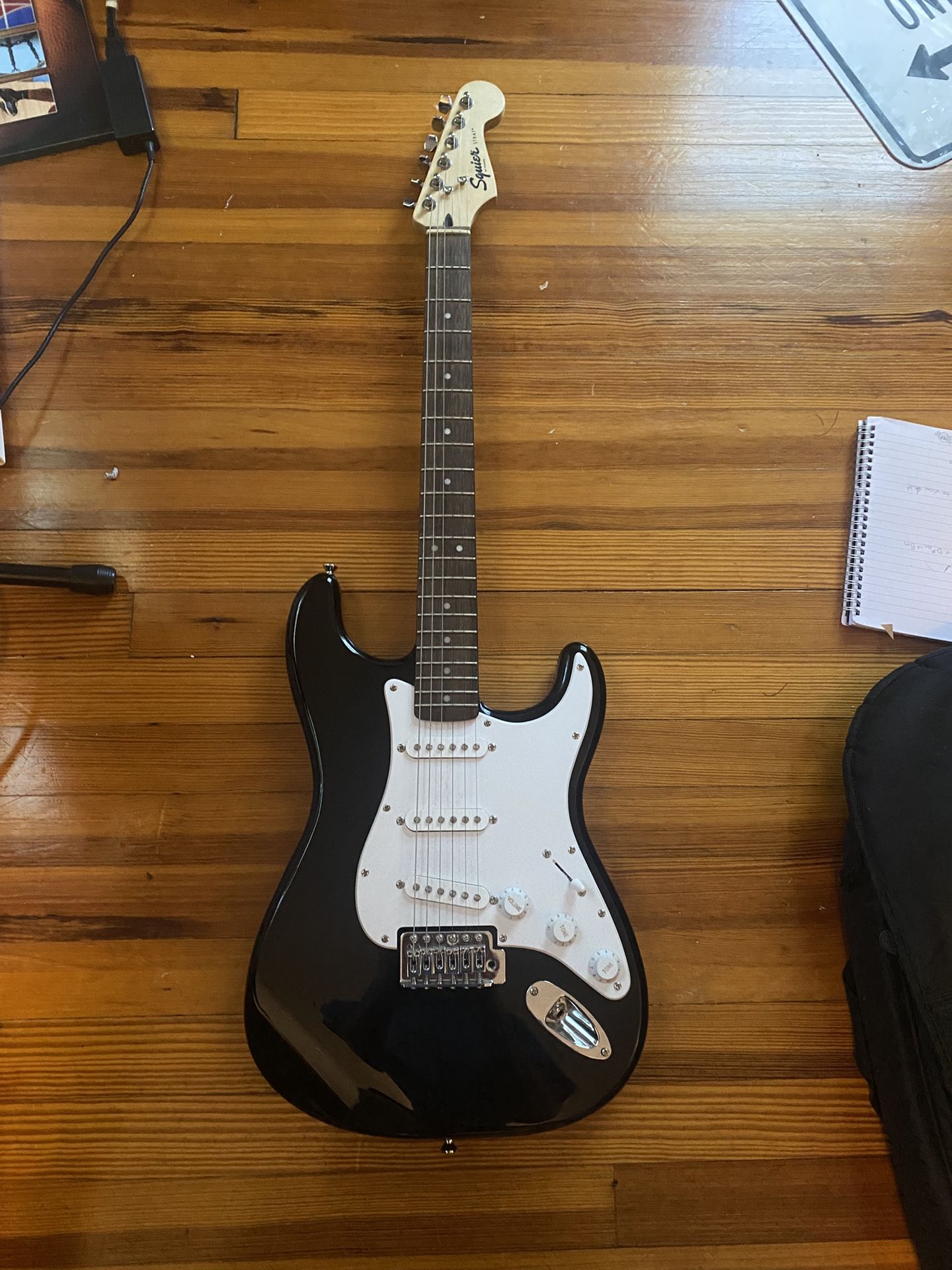 Black Fender Electric Guitar