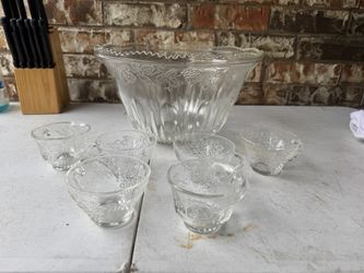 Glass Punch Bowl Set 