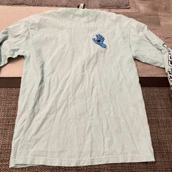 Santa Cruz Screaming Hand Long Sleeve T-Shirt LARGE aqua skateboard co 