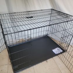 New IN Box! XXL'XXXL Dog Crate 2 Doors With Tray Up To 125lbs Folding Puppy Dog Kennel Animal Cage Add A Bed For $10/ $15/$20 