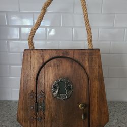 Fairy Door Handmade Dark Wood 5 Key Holder
