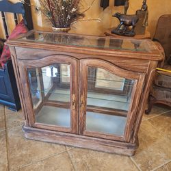 Wood and Glass Display Cabinet Curio