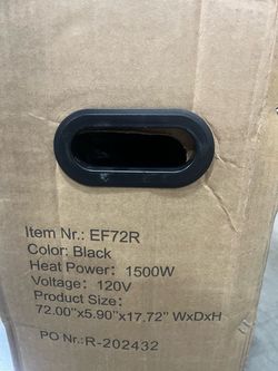 Electric Fireplace Heater EF72R Black 1500W