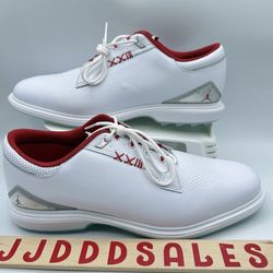 Nike Air Jordan ADG 5 Golf Shoes White Fire Red Silver FQ7874-101 Men’s Sizes