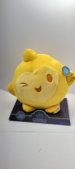 Disney Wish Star Plush Light Up Talking Star Toy Press Me Works 10” Yellow