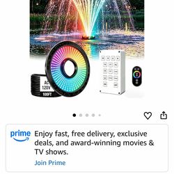 Pond Fountain Aerator Lights RGBW 20000LM LED Fountain Light with 100FT Power Cord AC 120V, 100ft Cable with Controller IP68 Waterproof,Wireless Sync 