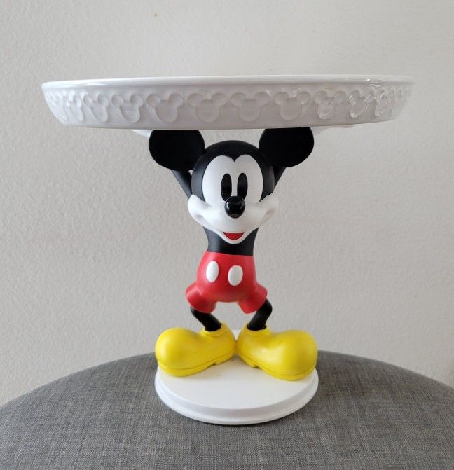 Disney Mickey Mouse Figurine Cake Stand Cupcake Holder Ceramic Collectible Statue