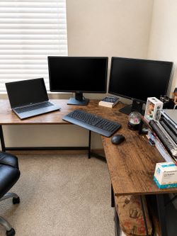 L shape computer desk