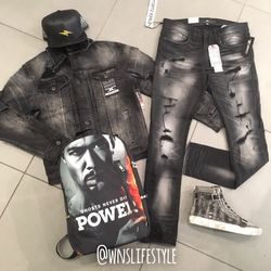 power denim jean set