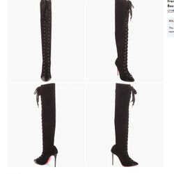 $1595.00 Christian Louboutin Frenchie 100 Thigh High Boots