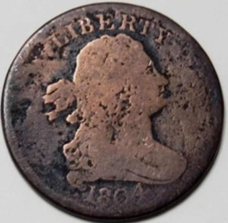 1804 U.S. DRAPED BUST HALF CENT 1/2c PENNY COIN