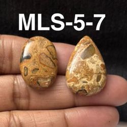 Multi-Stone Mix Shape Gemstone Cabochon-2Pc Lot-MLS-5-7
