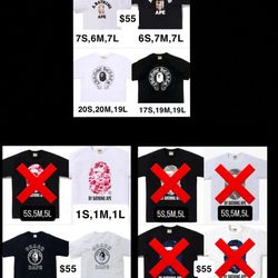 Bathing Ape Shirts ALL SIZES
