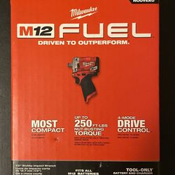 Milwaukee M12 FUEL 12-Volt Lithium-Ion Brushless Cordless Stubby 1/2 in. Impact Wrench (Tool-Only)