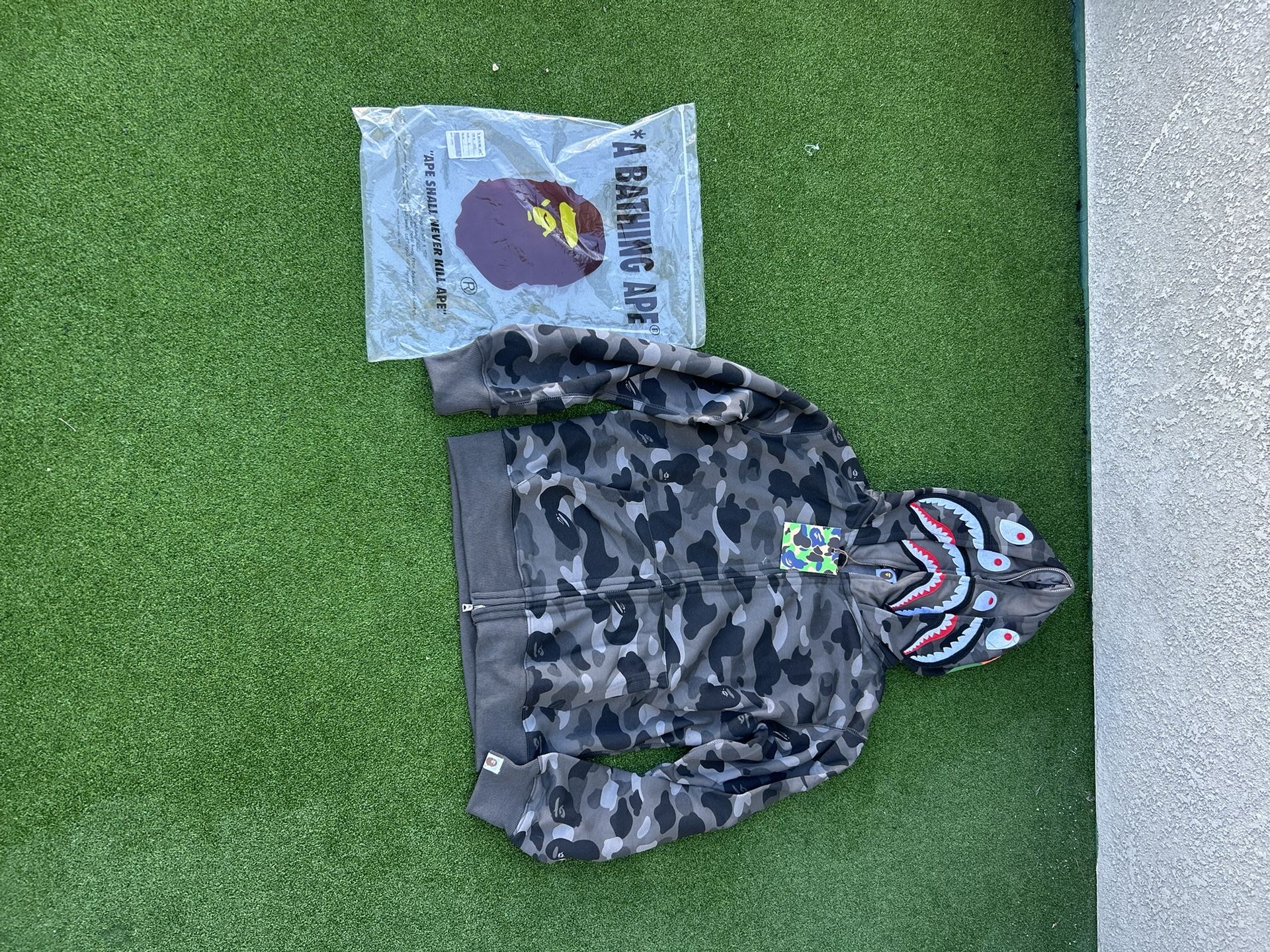 Double Hood Bape Hoodie Gray