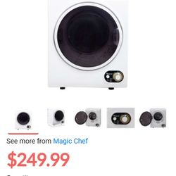 Magic Chef MCSDRY15W 1.5 Cubic Feet Compact Laundry Dryer Machine