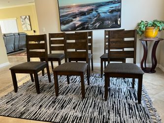 Six Brand New Solid Wood Dining Chairs