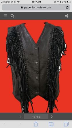 Ladies premium leather with fringes new