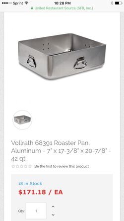Heavy duty aluminum roasting pa w/ handles