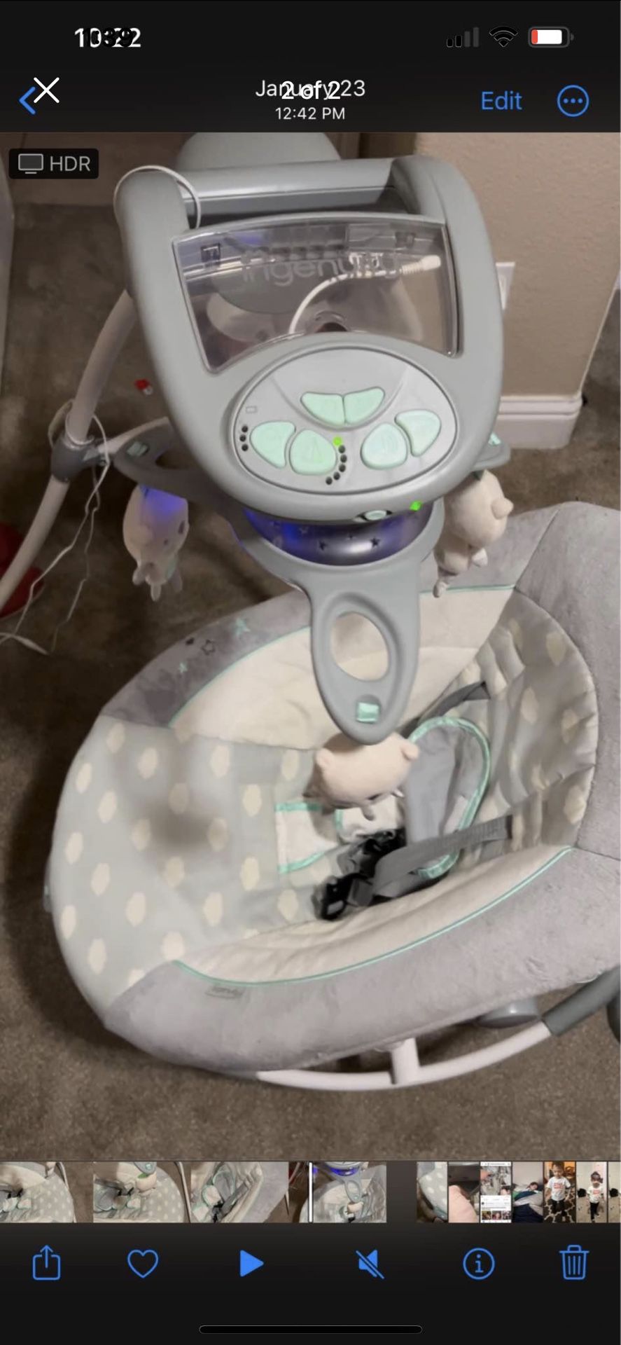 Baby Swing With Removable Seat