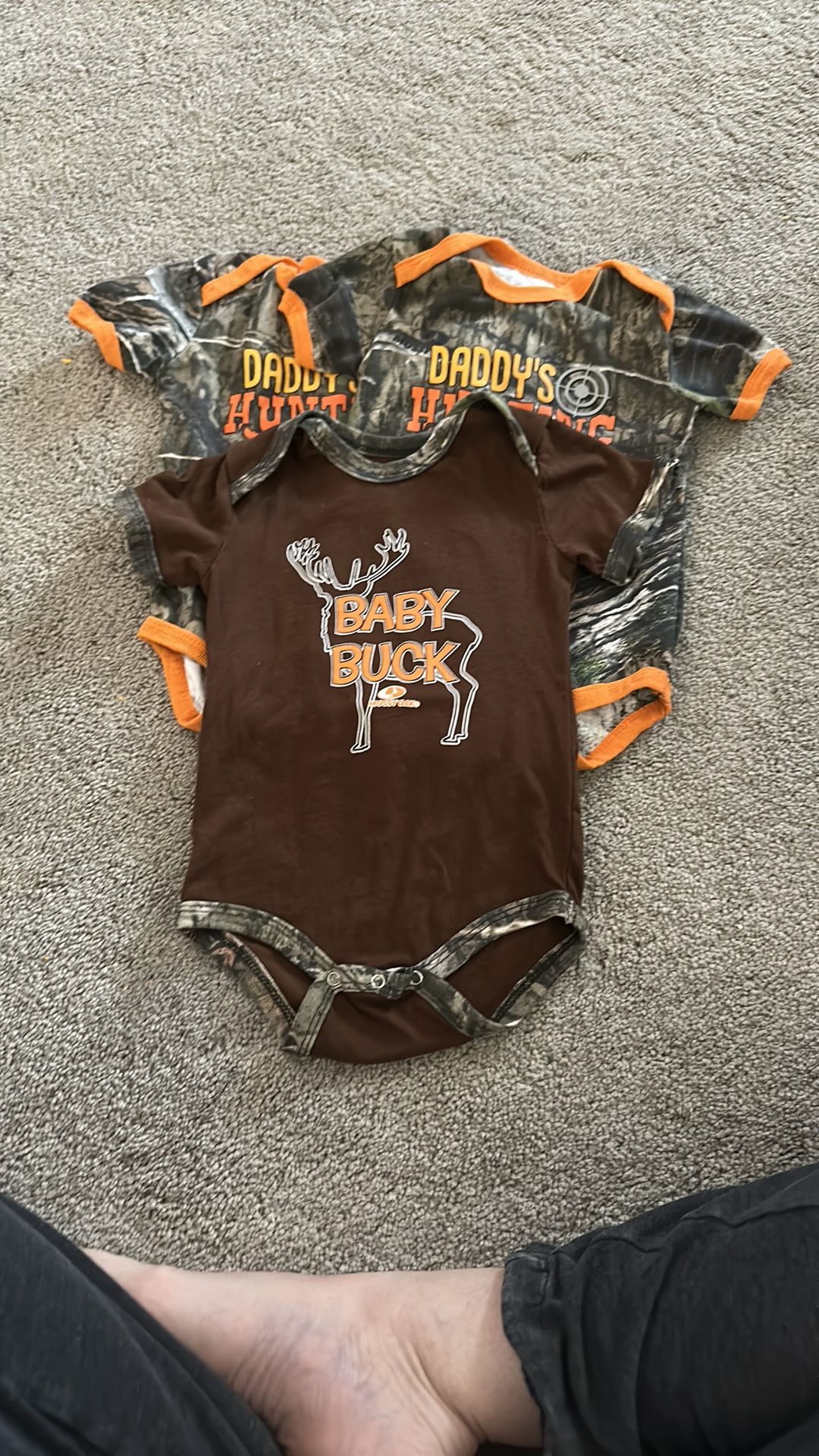 Mossy Oak Brown and Orange Hunting Bodysuits