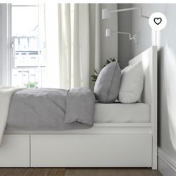 IKEA Full White Bed Frame 2 Drawers