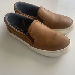 Boys Tan Slip Ons 