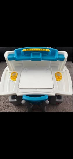 LIKE NEW‼️ STEP 2 KIDS ART DESK  BLUE, WHTE , and GREY