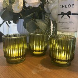 Large Green Votive Candle Holder